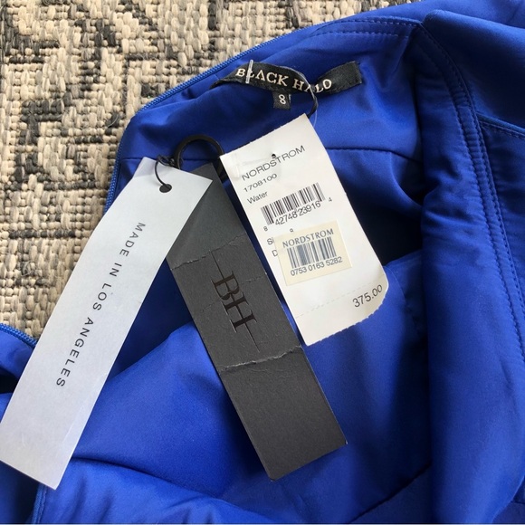 NWT Black Halo Vera Mini Cut Out Back Cocktail Dress Royal Blue Women’s Sz 8 - Picture 6 of 7